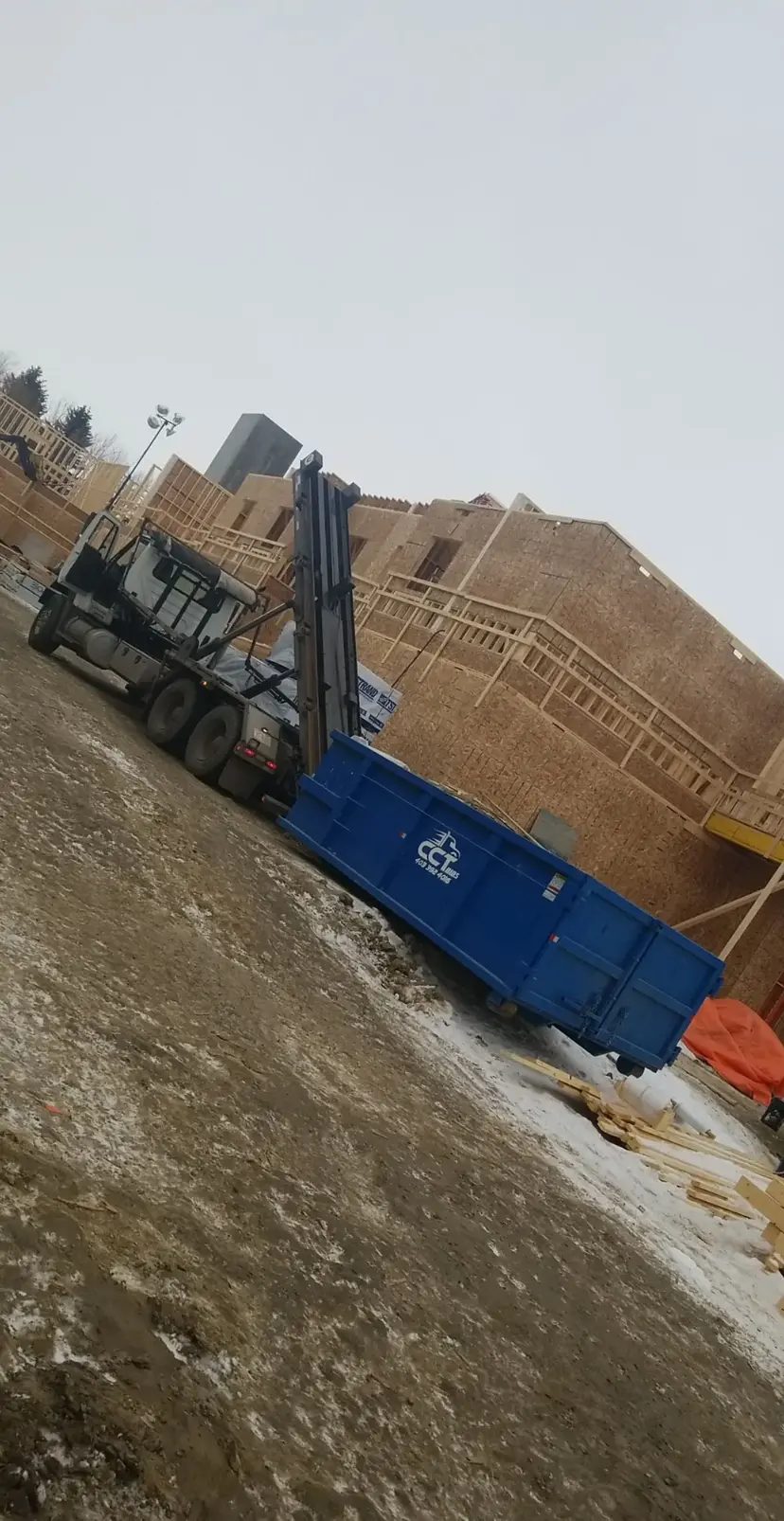 Construction project bin placement by CCT Bins Alberta
