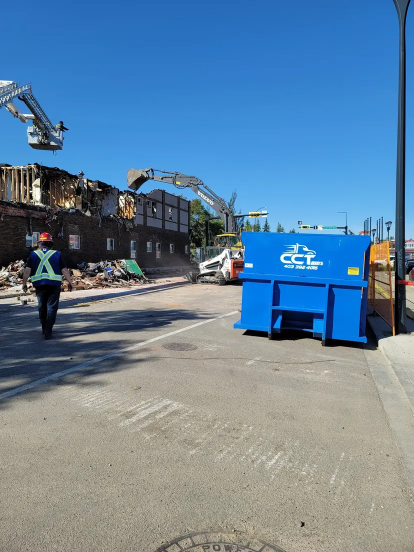Building demolition bin rental Alberta - CCT Bins 30 40 yard dumpsters Calgary Red Deer Edmonton
